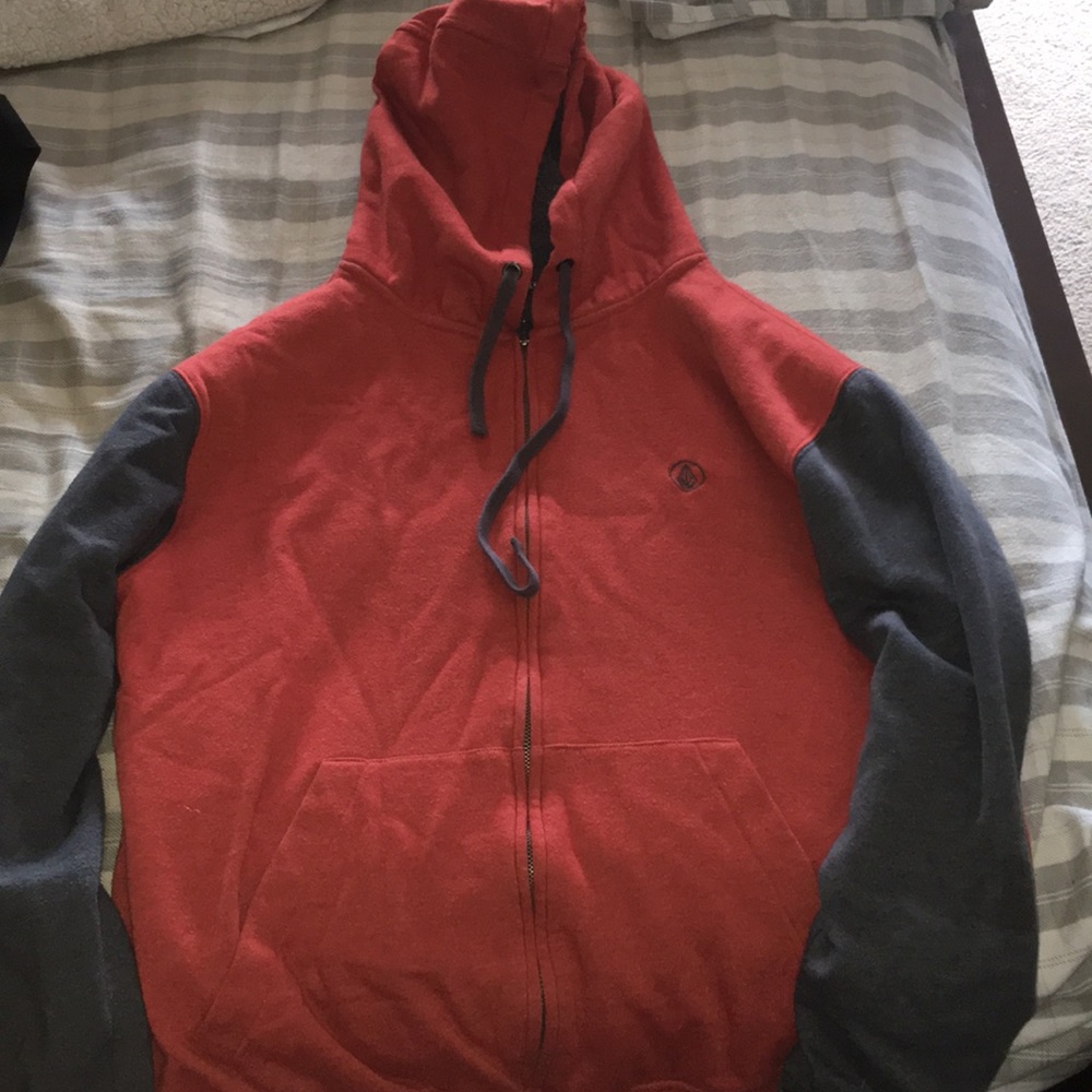 Orange and grey zip up